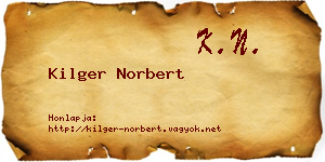 Kilger Norbert névjegykártya